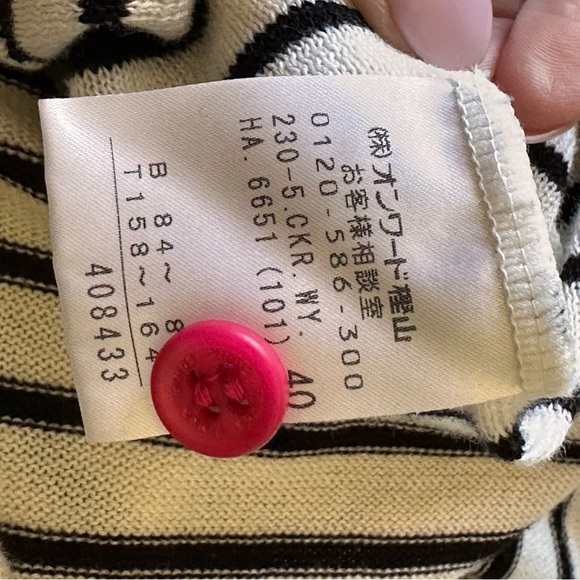 SONIA RYKIEL Vintage Y2K Striped Cotton Knit Top Made in Japan Parisian Chic M - Picture 10 of 15